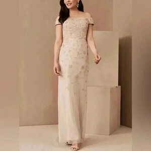 NWT Adrianna Papell x BHLDN Rosie Off The Shoulder Dress Size 6